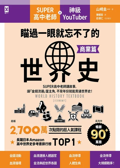 瞄過一眼就忘不了的世界史【商業篇】:SUPER高中老師講故事,讓「金錢流通」當主角,不背年份就能貫通世界史!